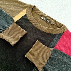 Vintage Marcello Sport Men's XL Sweater Wool Blend Colorblock Geometric Pullover